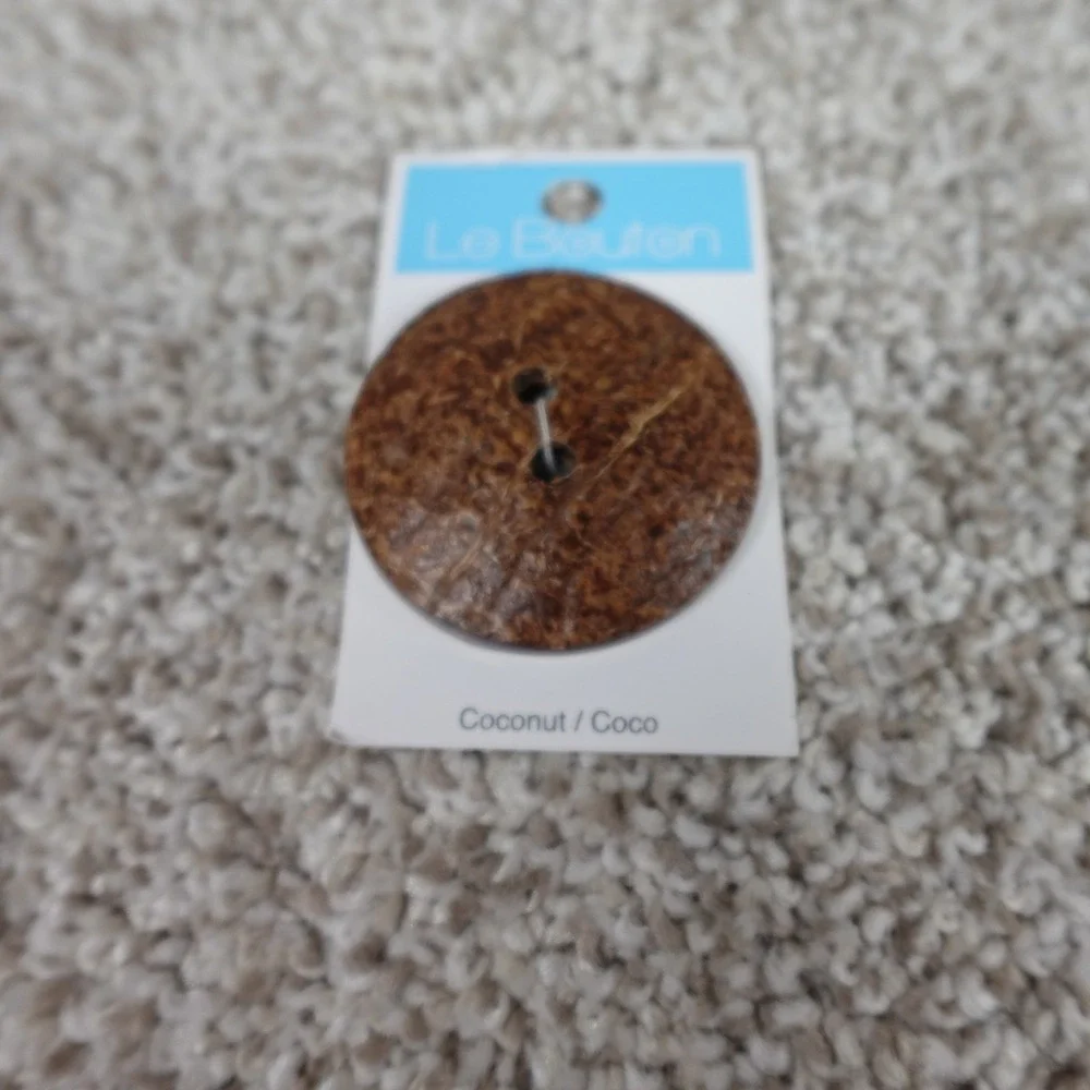 Le Bouton 3 Pack‎ Coconut Shell Buttons 2 Inch 50mm Brown Round 2-Hole 821408380